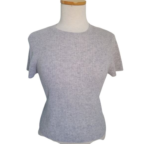 Cashmere Ribbed Knit Sweater Top HOUSE of HARLOW Size M $195 Minimalist Luxe - Picture 12 of 12